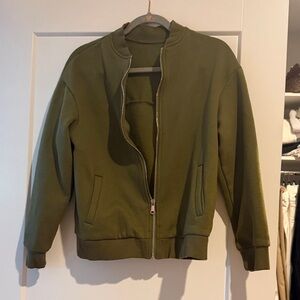 Olive Green Zip-Up Jacket